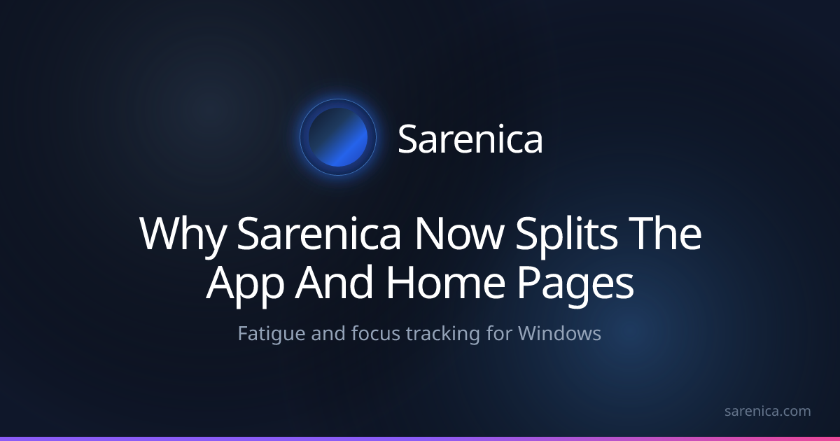 Why Sarenica Now Splits The App And Home Pages